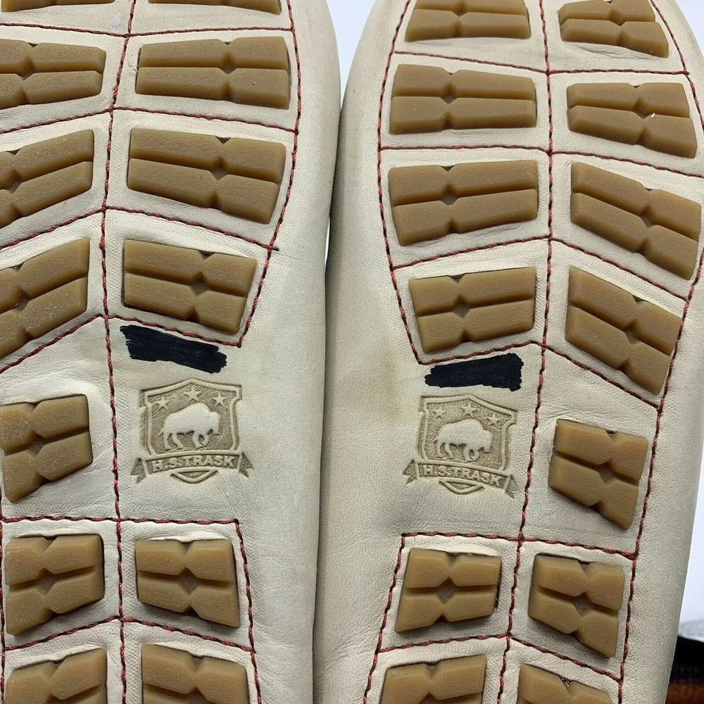 Trask Loafer Womens 6.5M White Leather Driving Moccasin‎ Casual Slip On Comfort